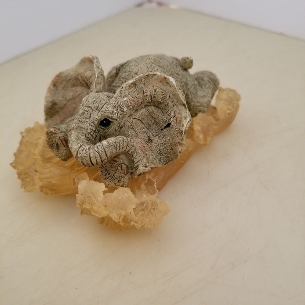 Elephant Figurine on Crystal Base